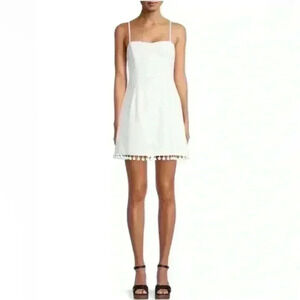 White French connection NWT dress with Pom pom hem Size 6